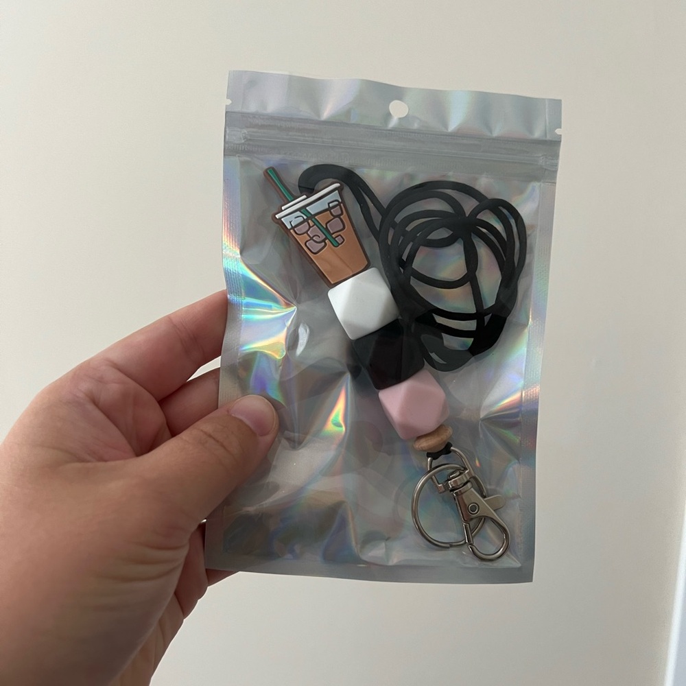 Iced coffee lanyard